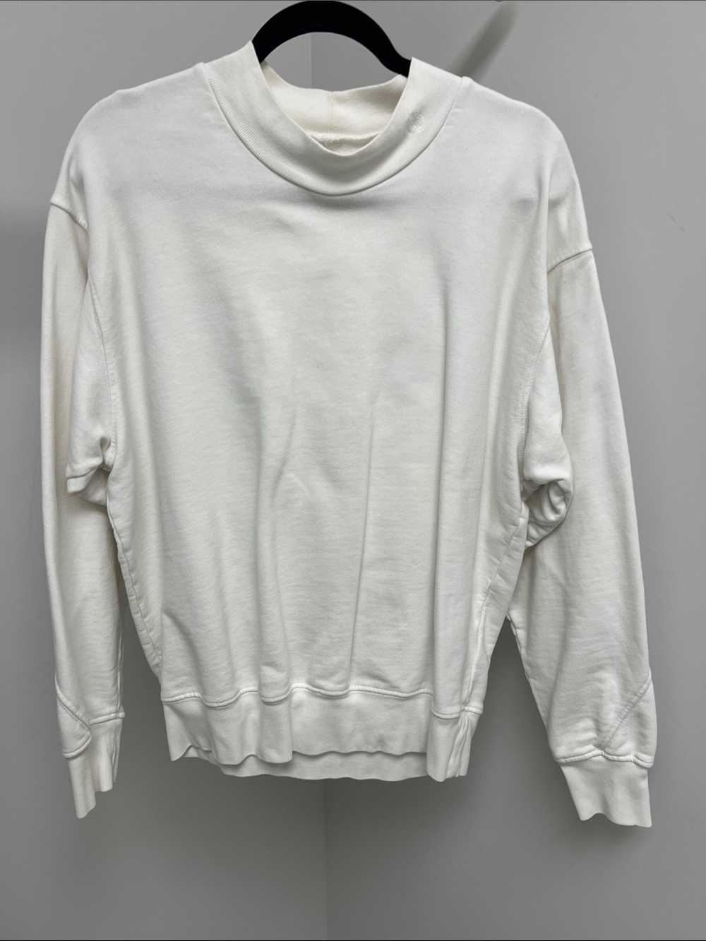 Men's Cream Mock Neck Sweatshirt